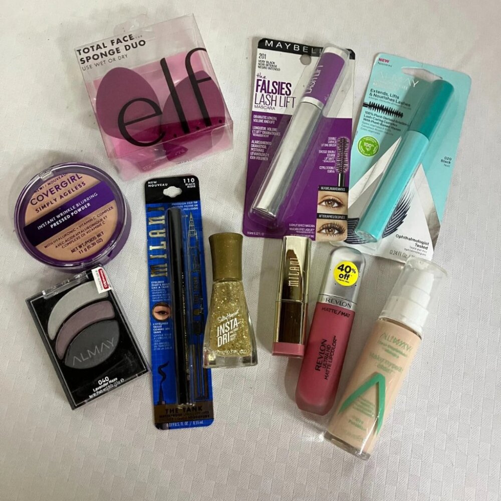 10-Piece Drugstore Makeup Kit: Mascara, Lipstick, Foundation, Eyeshadow, More